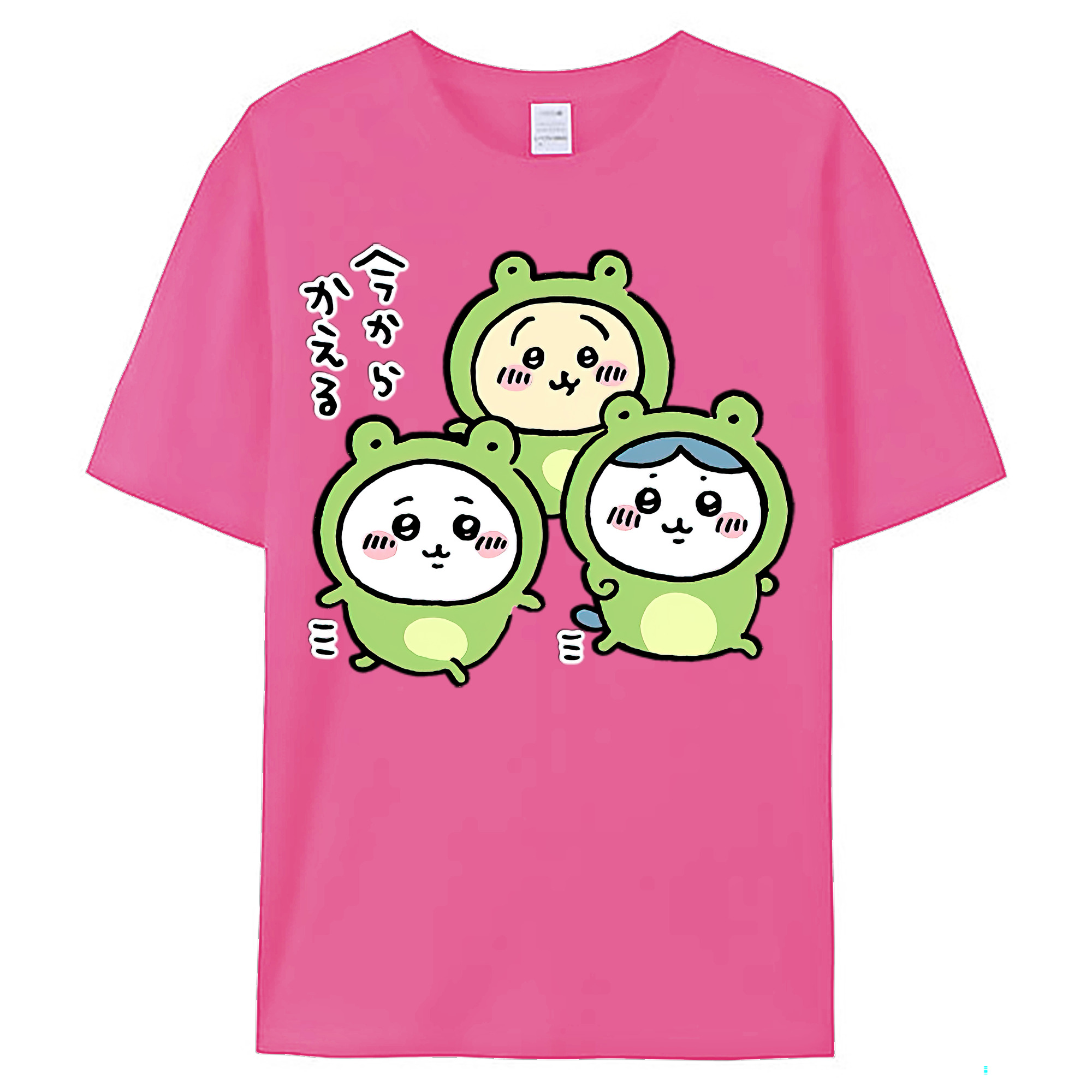 （画像用） ちいかわ ハチワレ Chii-kawa hachiware レディースカジュアルプリントTシャツ（綿100％）